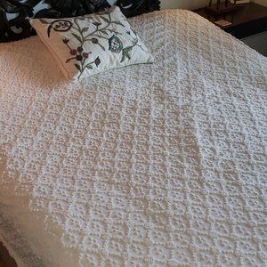 Tufted Duvet Cover, King Size, 100% Cotton, Cream with Stone Buttons.